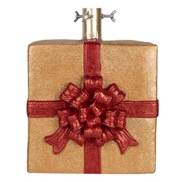 [6MG0150] Weihnachtsbaumständer Goldfarbig Rot 26x25x32 cm