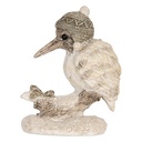 Deko Vogel Beige Weiß 7x6x8 cm