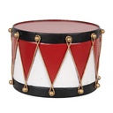 Decoration Trommel Rot Weiß 27x27x17 cm