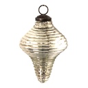 Boule de Noël Argent, Blanc Ø 7x9 cm