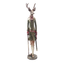 [5PR0211] Decorazione Cervo Marrone Verde 16x16x80 cm
