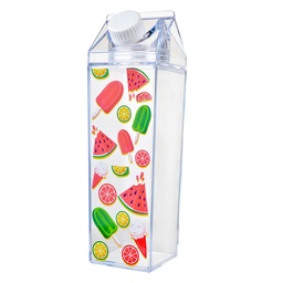 [65701] Bottiglia per bere Trasparente Rosso 6x6x20 cm / 500 ml
