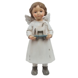 [6PR1133] Christmas Decoration Statue Angel White 6x5x14 cm