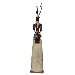 [5Y1313] Decorazione Cervo Marrone Beige 17x10x86 cm