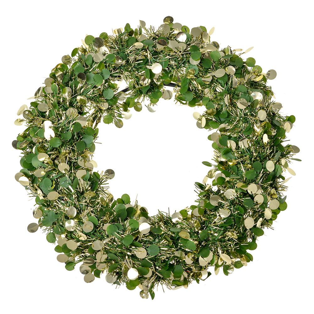 Décoration de Noël Couronne Vert Couleur or Ø 30x4 cm