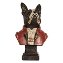 Decoration Bust Dog Black Red 15x12x26 cm