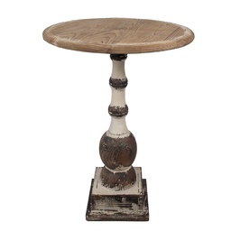 [5H0688] Table basse ronde Marron Beige Ø 62x81 cm