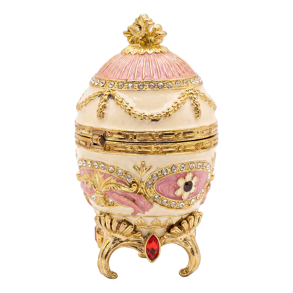 Schmuckbox Ei Beige Rosa Ø 5x9 cm