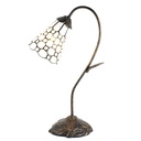 Tiffany Tischlampe Weiß Braun 30x17x48 cm E14/max 1x25W