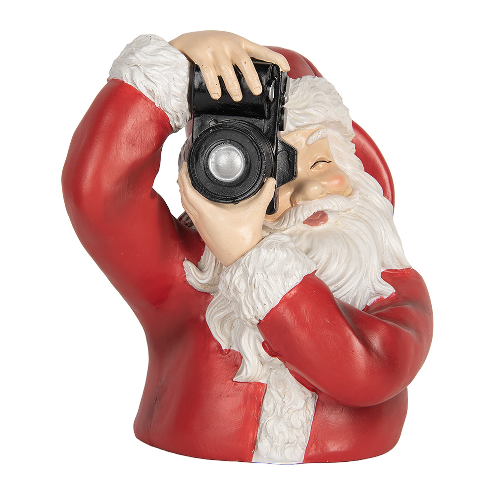 Decoratie buste kerstman 21x17x22 cm