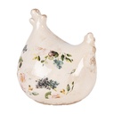 Decorazione Gallina Beige Rosa 12x11x13 cm