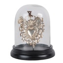 Glass cover with decoration Ø 13x17 cm