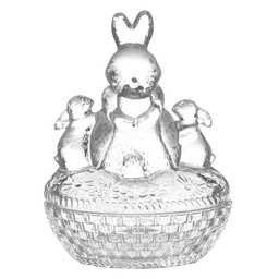 [6GL4239] Bonbonnière avec couvercle Transparent 12x9x17 cm