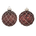 Christmas ball Red Ø 8x8 cm (set 2)