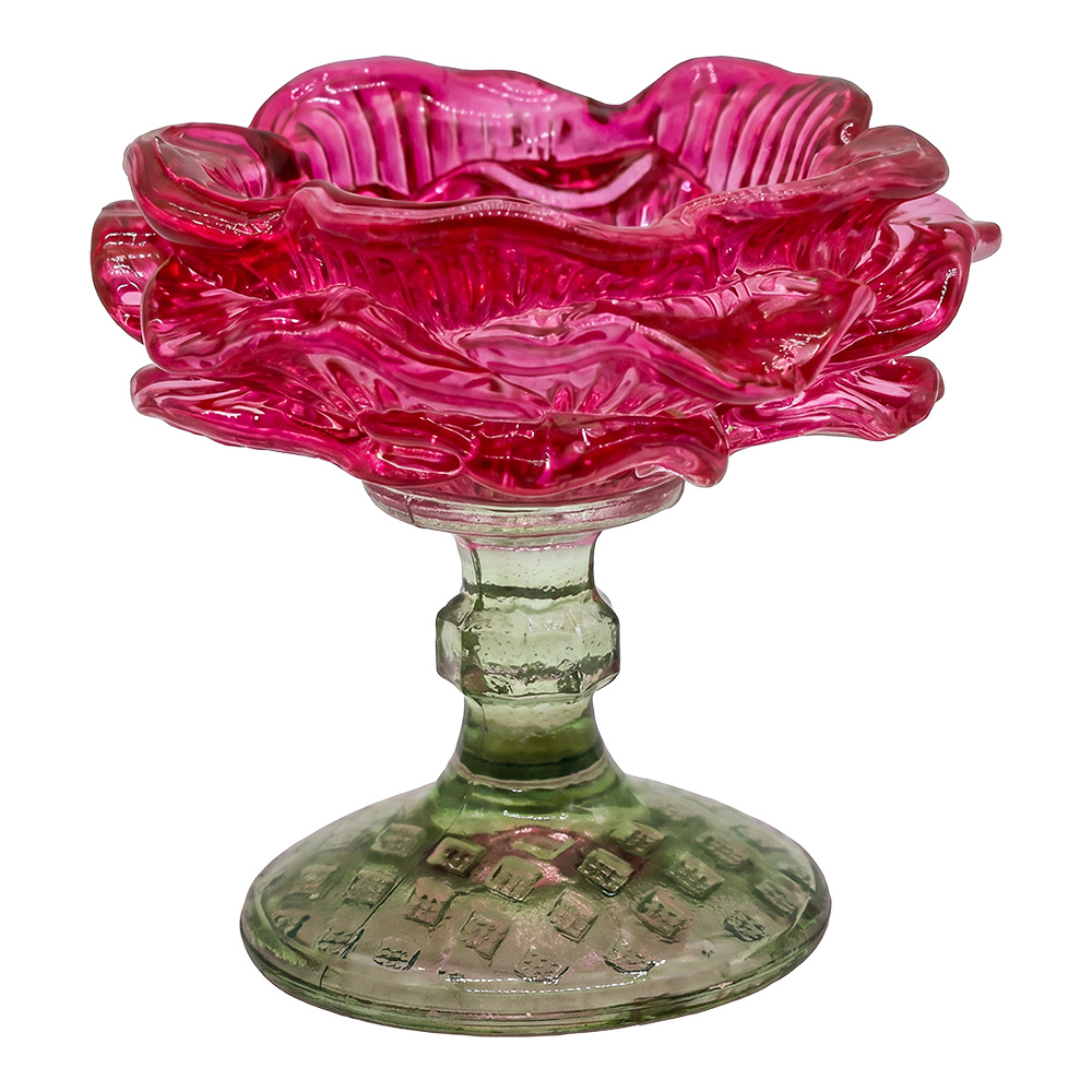 Porte-lampion en verre Rose Vert Ø 10x9 cm