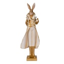 Image de décoration Lapin Or, Blanc 11x8x33 cm