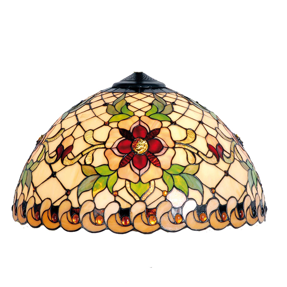 Lampenschirm Tiffany Beige, Rot Ø 30x18 cm