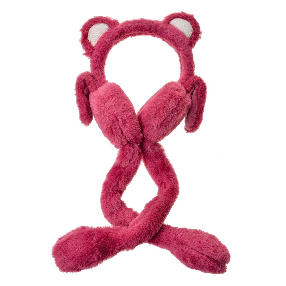 Oorwarmer kind met beweegbare oren fuchsia