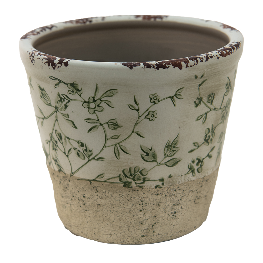 Flower Pot Inside Green, White Ø 16x16 cm
