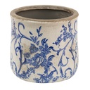 Flower Pot Inside Blue, White Ø 12x11 cm