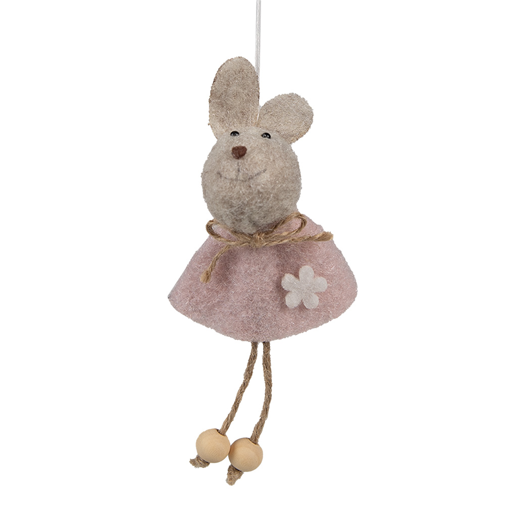 Pendentif décoratif Lapin Rose 6x3x13 cm