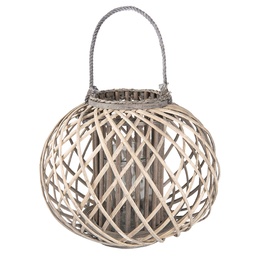 [6RO0383XL] Lanterna Decorative Grigio Ø 47x36 cm
