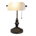Lampada da Scrivania mod. banca Bianco, Marrone Ø 27x40 cm E27/max 1x60W