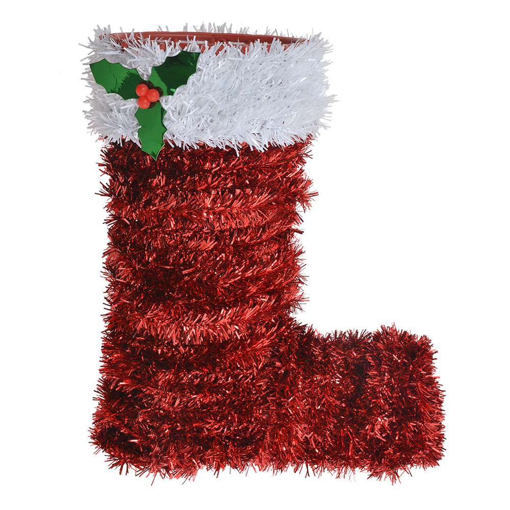 Décoration de Noël Botte Rouge Blanc 17x8x22 cm