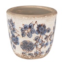 Vaso Porta Pianta Beige Blu Ø 13x12 cm