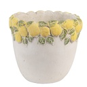 Vaso Porta Pianta Bianco Giallo Ø 16x15 cm