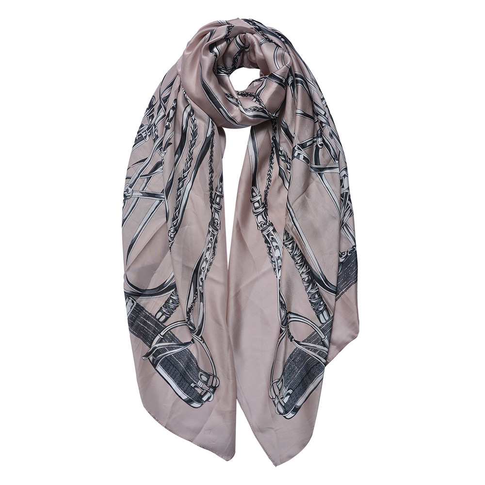 Foulard Donna Stampato Cachi 90x180 cm