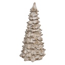 Decoration Baum Weiß Beige 9x9x18 cm