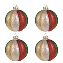 Weihnachtskugeln 4er Set Mehrfarbig Ø 8x8 cm