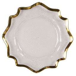 [65238GO] Sottopiatto Trasparente, Oro Ø 33x1 cm