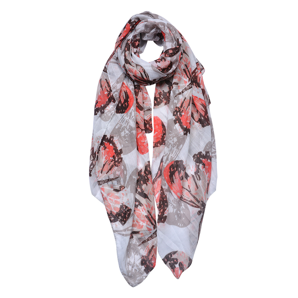 Schal Damen Muster Grau 90x180 cm
