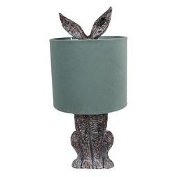 [6LMC0099VLGR] Lampada da Tavolo Coniglio Marrone Verde Ø 20x43 cm E27/max 1x60W