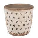 Vaso Porta Pianta Beige Nero Ø 13x12 cm
