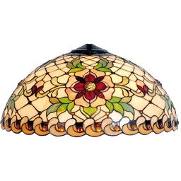 [5LL-9931] Lampshade Tiffany Red, Beige Ø 50x25 cm