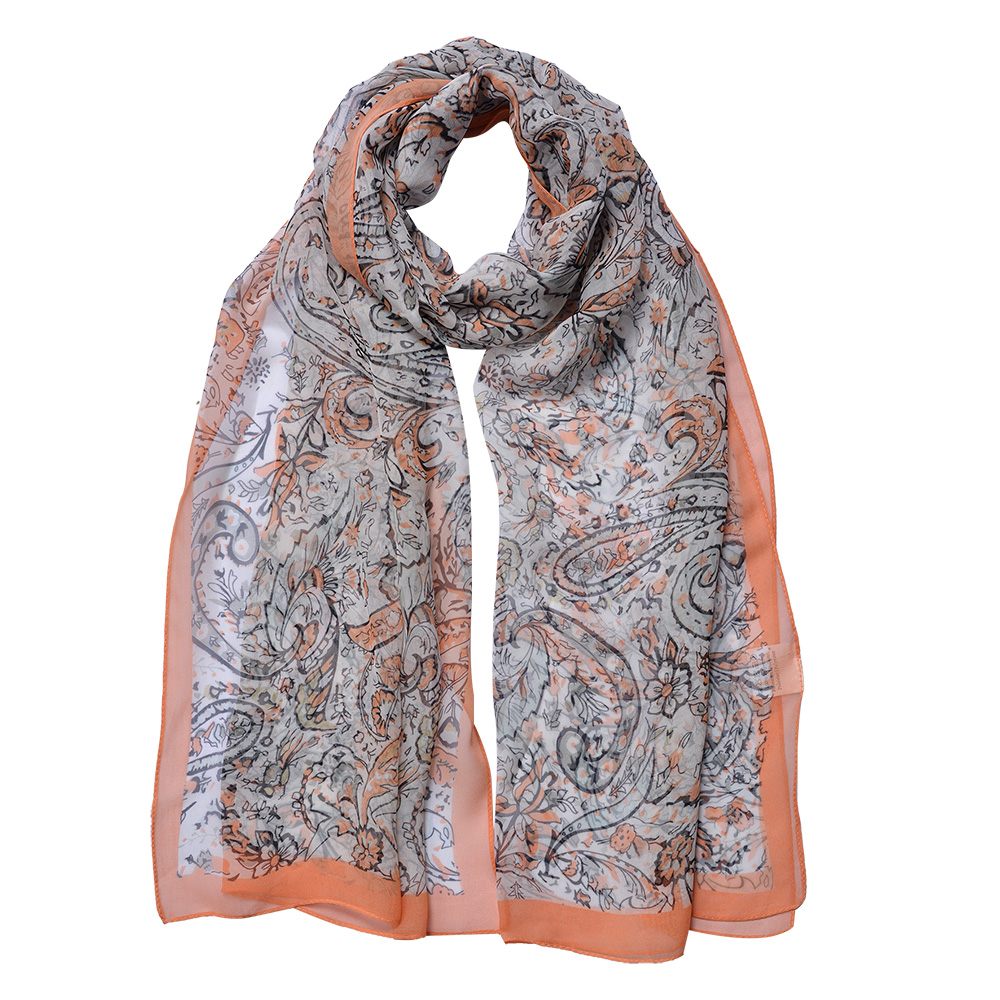 Schal Damen Muster Orange 50x160 cm
