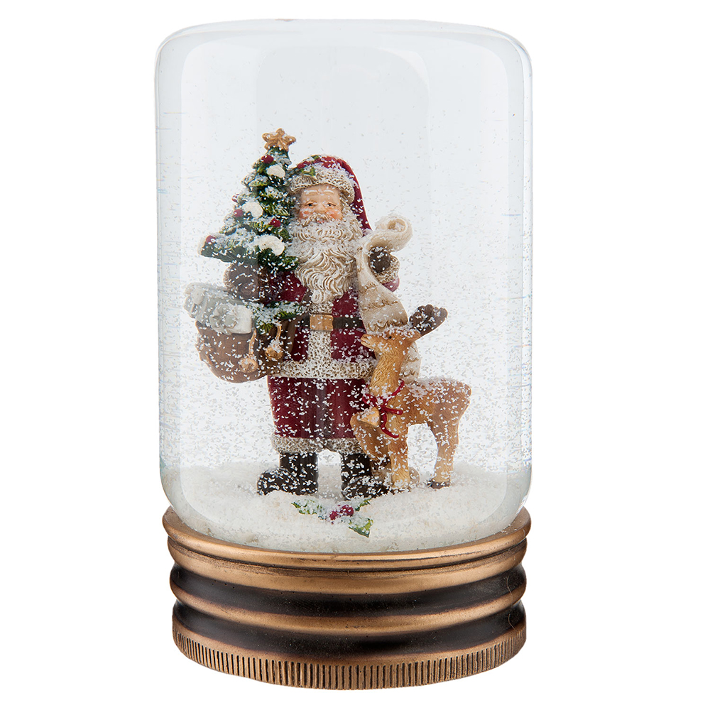 Schneekugel Weihnachtsmann Rot Ø 5x9 cm