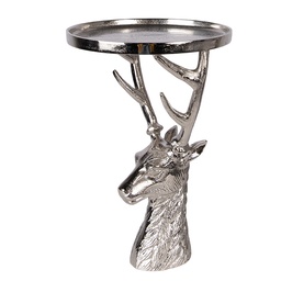 [6AL0085] Assiette sur pied Couleur argent Ø 25x38 cm
