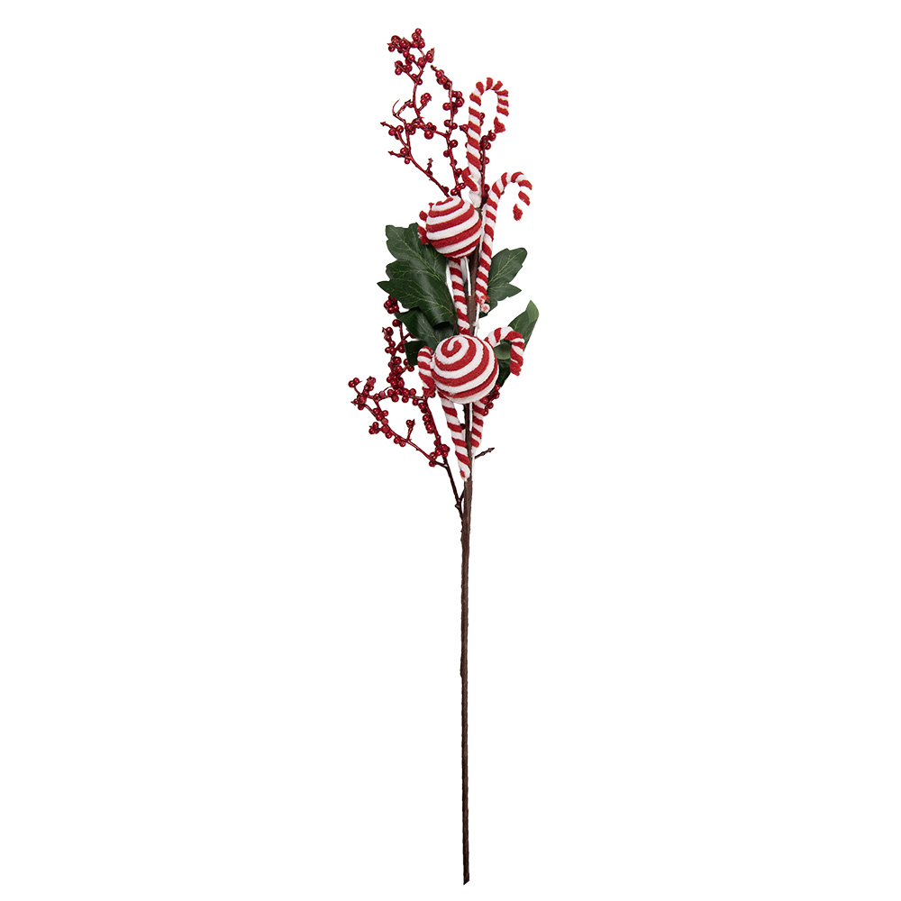 Décoration de Noël Blanc Rouge 11x8x65 cm