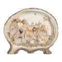Décoration de Groupe de Noël Marron Beige 18x4x15 cm