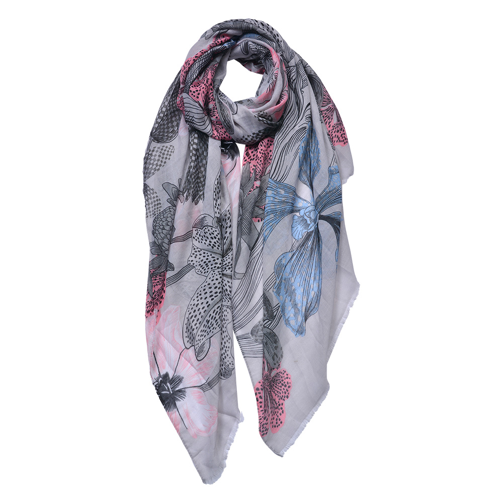 Scarf Women Print Beige 85x180 cm