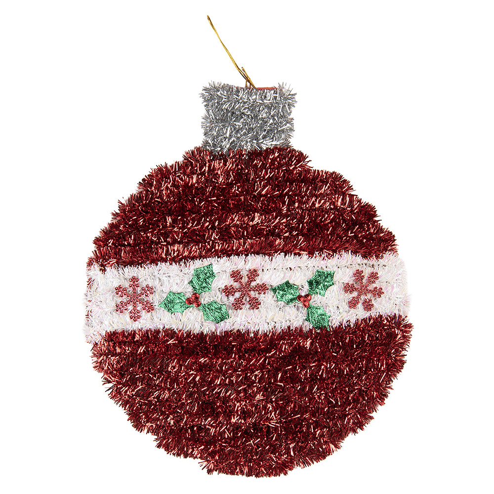 Wanddecoratie kerstbal 22x2x26 cm
