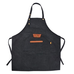 [KT041.039BL] Kochschürze Schwarz 78x70 cm