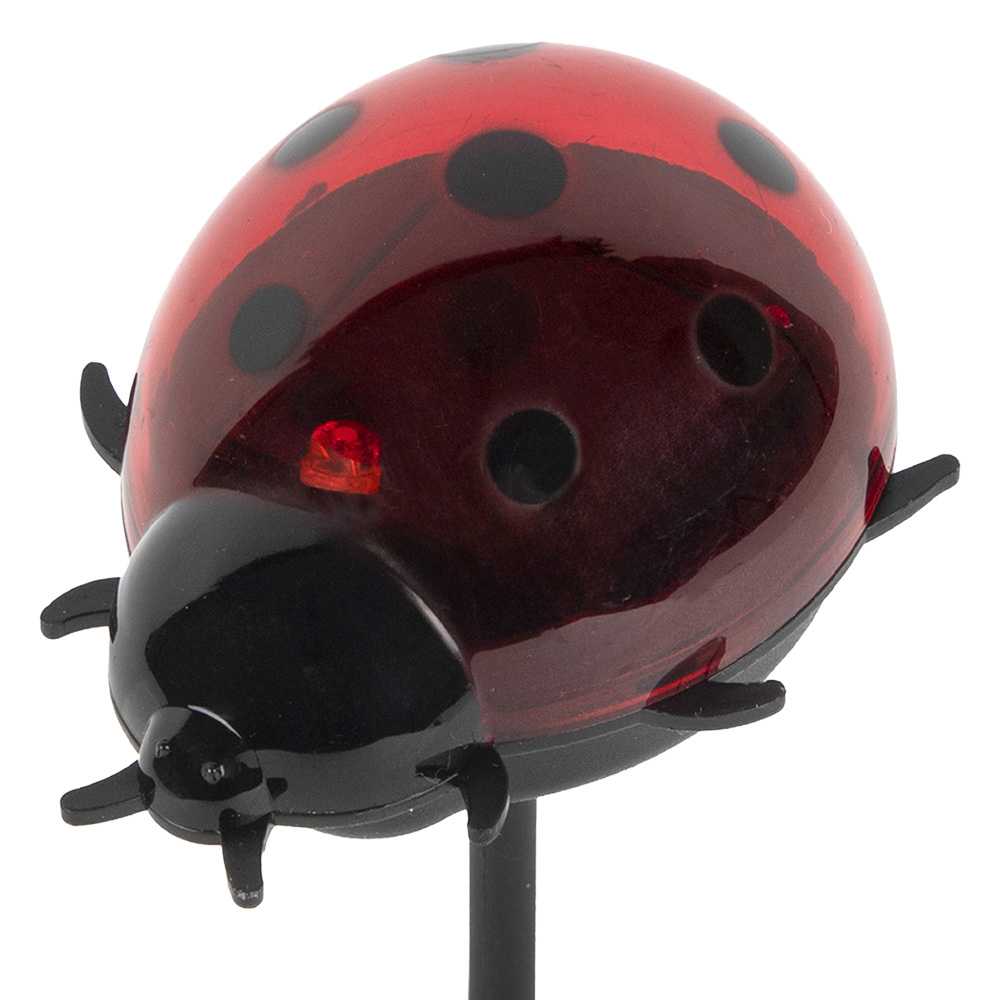 Spuntone giardino coccinella sull'energia solare Rosso Nero 7x6x14 cm