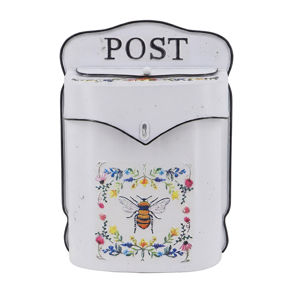 Boîte aux lettres murale Blanc Jaune 24x10x35 cm