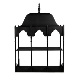 [5Y1388] Wandregal Schwarz Braun 102x25x157 cm