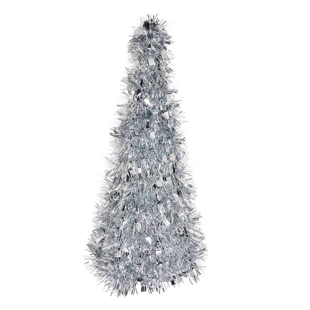 Dekoration Weihnachtsbaum Silberfarbig Ø 16x38 cm